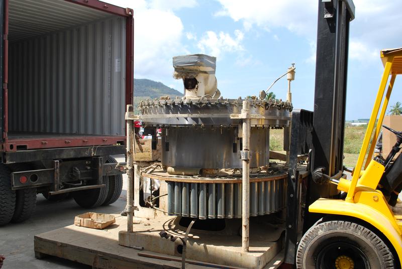 Equipment Being Loaded Into the Container by Forklift